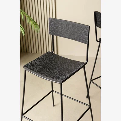 Rockett St George Black Leopard Love Bar Stool
