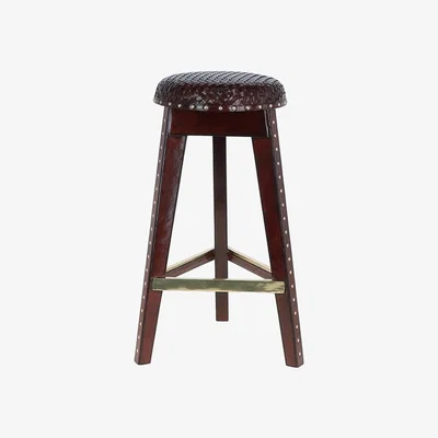 The Range Exquisite 3 Wood Legs Leather Barstool LF 134 - Chestnut