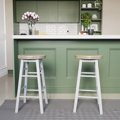 The Range Wooden Revolving Bar Stool - White