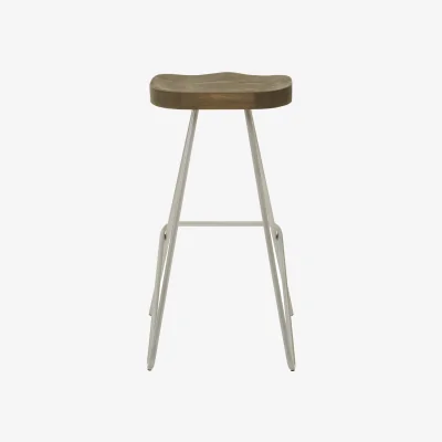 The Range District Silver Metal Frame Bar Stool - Silver
