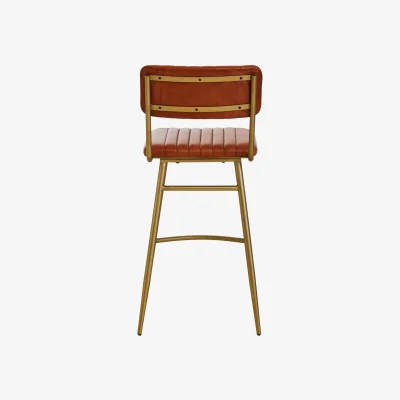 The Range Buffalo Tan Leather Bar Chair With Gold Finish Frame - Red
