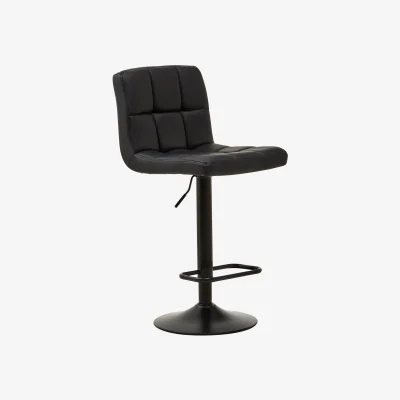 The Range Baina Black Faux Leather Bar Chair - Black