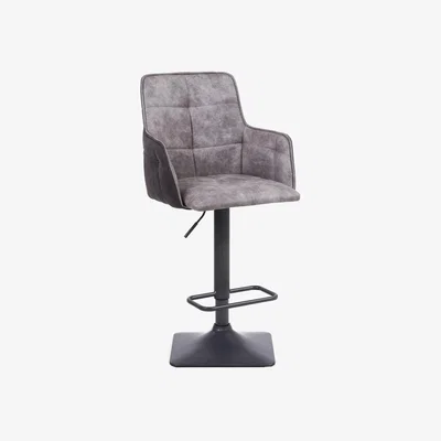 The Range Pair Of Orion Suede Effect Light Grey Bar Stool - Light Grey