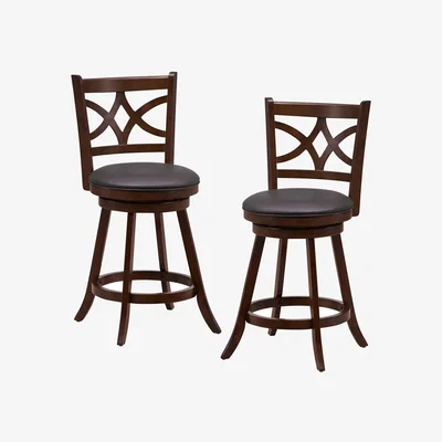 The Range 2 Pcs Bar Stools Counter Height Pub Chair - Brown