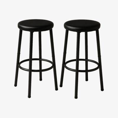 The Range Set of 2 Kitchen Height Breakfast Bar Stools Black - Black