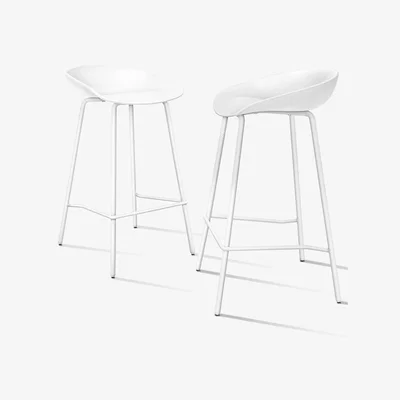 The Range ALFORDSON 2x Kitchen Finn Bar Stools Bar Stool Counter Chairs Metal - White