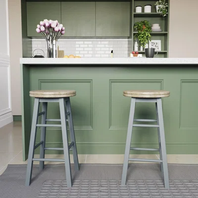 The Range Wooden Revolving Bar Stool - Grey