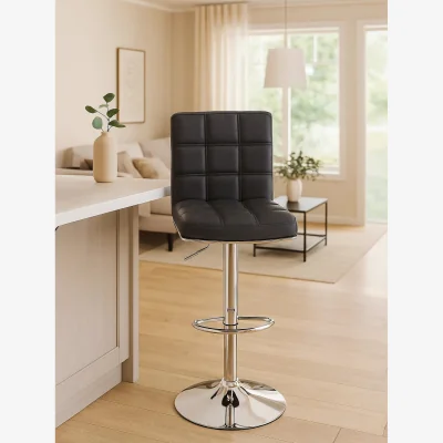The Range Tavor Grey Faux Leather Bar Chair - Grey