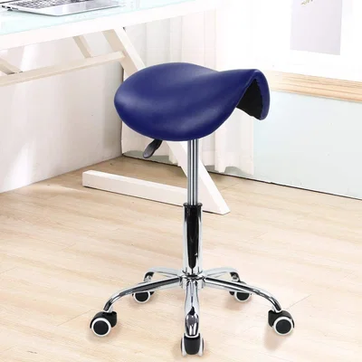 The Range Blue Beauty Original Saddle Stool Chair Swivel Ergonomic Hydraulic - Blue