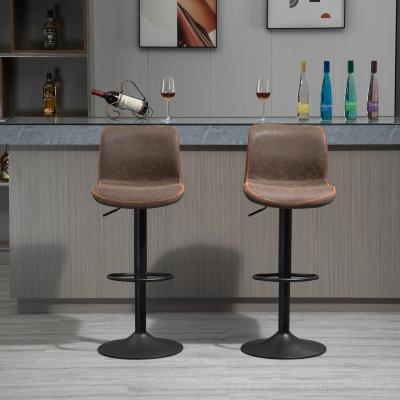 The Range Retro Barstools Set of 2 PU Leather - Brown