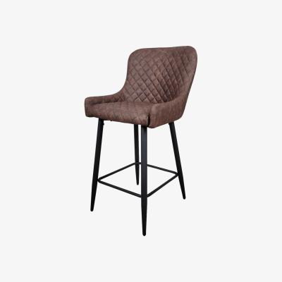 The Range Pair of Industrial style Surrey Brown Leather Kitchen Bar Stools - Brown