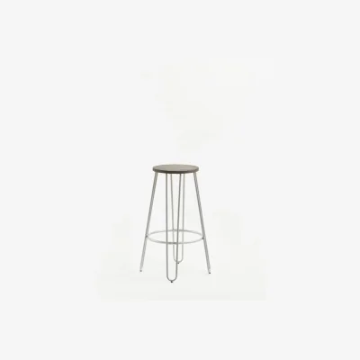 The Range District Barstool with Silver Metal Legs - Silver