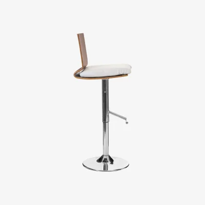 The Range Giles Walnut And White Bar Chair With Square Back - Brown