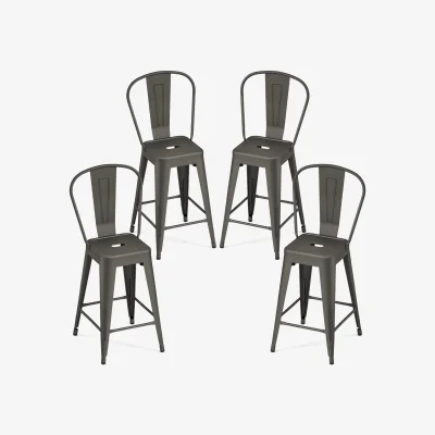 The Range Set of 4 Metal Bar Stools