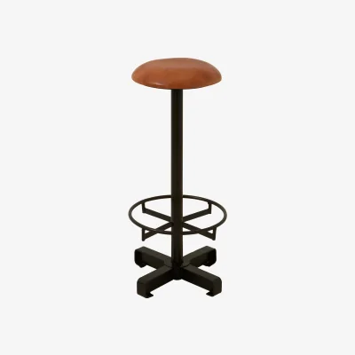 The Range Buffalo Light Brown Leather Bar Stool - Brown