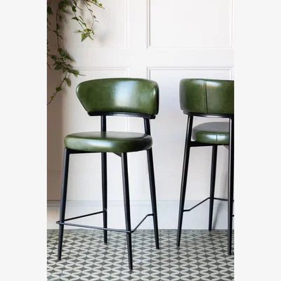 Rockett St George The Blake Bar Stool In Forest Green