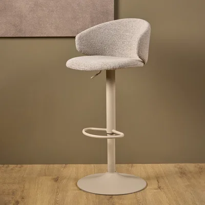 The Range Ella Swivel Beige Bar Stool Set of 2 - Beige