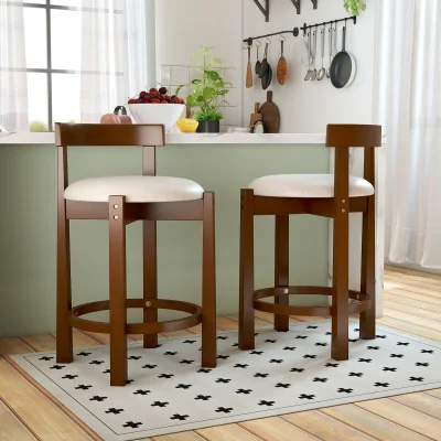 The Range Set of 2 Bar Chairs - Brown
