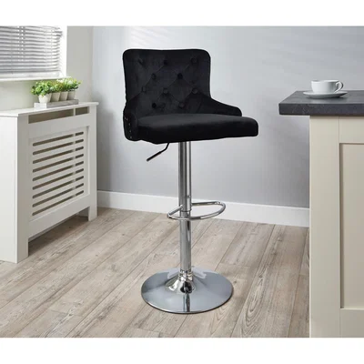 The Range Black Studded Bar Stool - Black