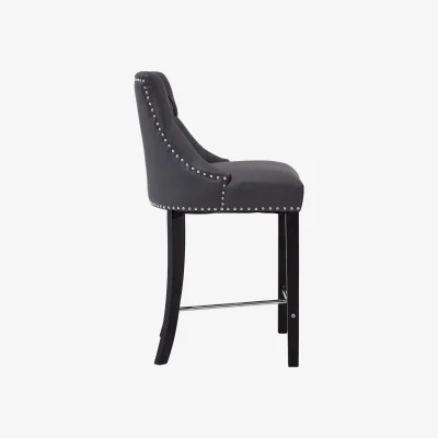 The Range Regents Park Grey Faux Leather Bar Chair - Grey