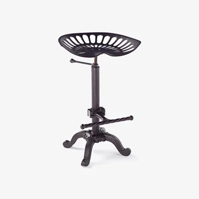 The Range Tractor Seat Metal Adjustable Kitchen Breakfast Bar Stool Height 65-73 - Brown/black