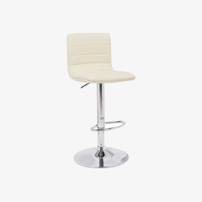 The Range Aldo Swivel Bar Stool with Adjustable Gas Lift and Chrome Base - Cream