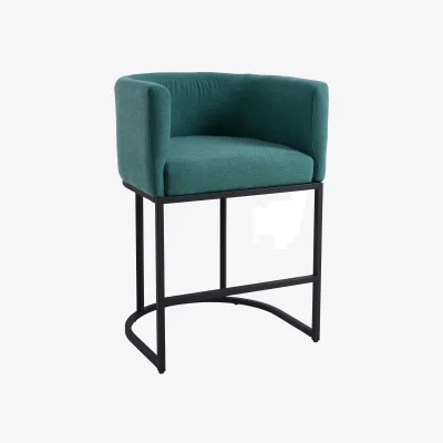 The Range Set of 2 Low Back Upholstered Bar Stools - Green