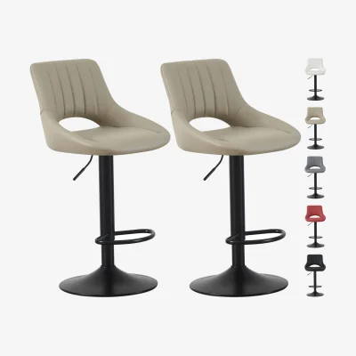 The Range MCC Direct Set of 2 Height Adjustable Bar Stool Kitchen Breakfast Chairs Stella - Brown