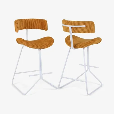The Range Set of 2 Counter Height Bar Stools - Orange
