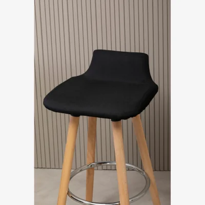 The Range Stockholm Black Leather Effect Seat Bar Stool - Black