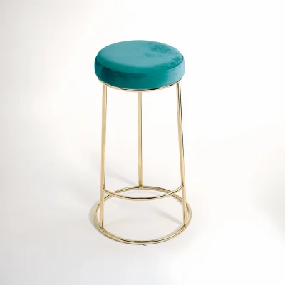 The Range Manhattan Green Velvet Tall Bar Stool - Green