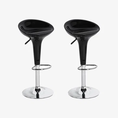 The Range Baer Set of 2 ABS Rotating Barstools - Black