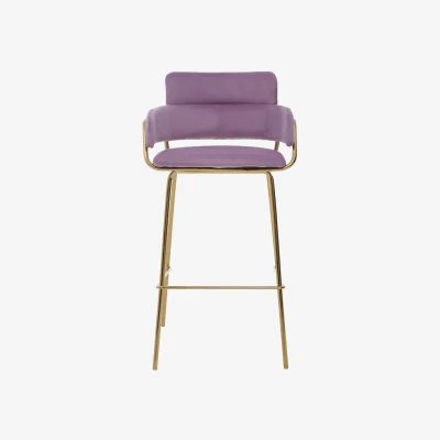 The Range Tamzin Pink Velvet Bar Chair - Pink