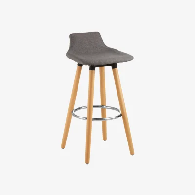 The Range Stockholm Grey Bar Stool with Beechwood Legs - Grey