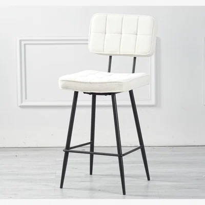 The Range 2 x Braxton Bar Chair Boucle Black Legs - Cream