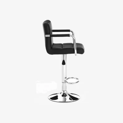 The Range Starz Black Leather Effect Bar Chair - Black