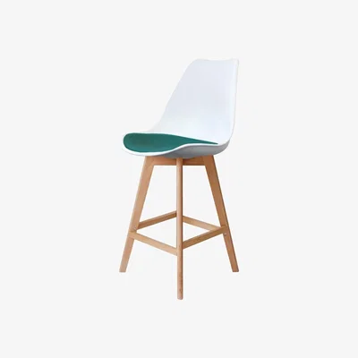 The Range Soho Bar Stool with Light Wood Legs - Teal