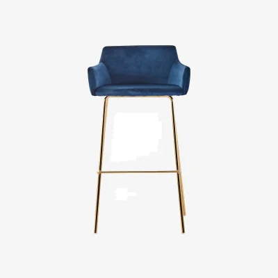 The Range Tamzin Blue Velvet Low Back Bar Chair - Blue