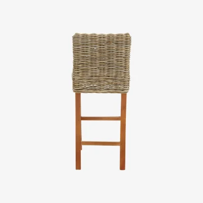 The Range Java Natural Rattan Bar Chair - Grey