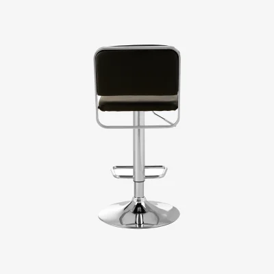 The Range Stockholm Black Seat And Chrome Base Bar Stool - Silver