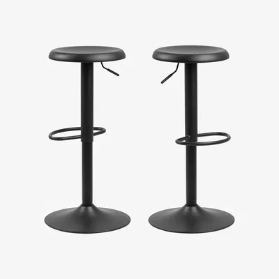 The Range Finch Black Bar Stool without Back Set of 2 - Black