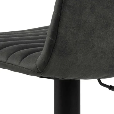 The Range Wyld Haus Aalborg Bar Stools Set of 2, Anthracite Velvet-Effect, Adjustable Swivel - Grey