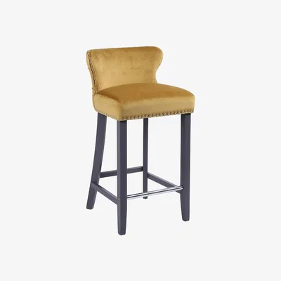 The Range Mia Velvet Barstools - Mustard
