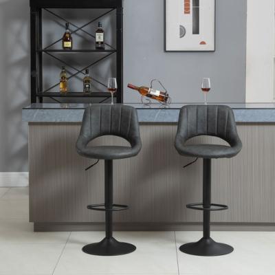 The Range Barstools Set of 2 Adjustable Swivel Height - Grey