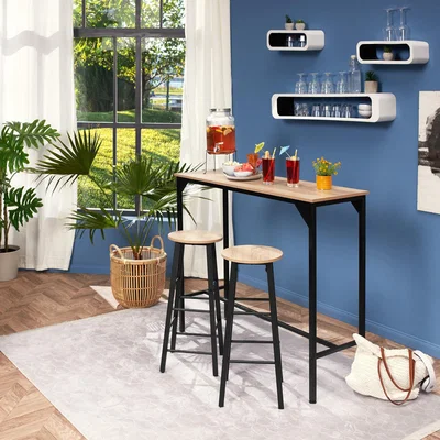 The Range 2 Bar Stools Keynes - Industrial Wood Light, Oak Sonoma