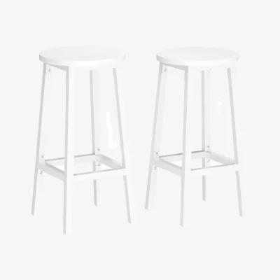 The Range Bar Stools Set of 2, Kitchen Stools, Bar Chairs - White