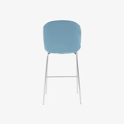 The Range Tamzin Blue Velvet Chrome Finish Bar Chair - Blue