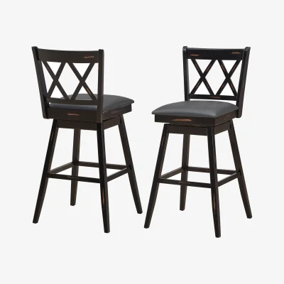 The Range 2 Pack 29in Swivel Pub Bar Stools - Black