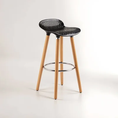 The Range Stockholm Matte Black Bar Stool - Black