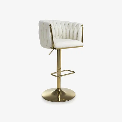 The Range Bellaire Linen Effect Bar Stool - Cream